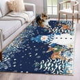 thumbnail image 3 of Christmas Area&nbsp;Rug 4x6ft Blue Snowman Elk Floral Eucalyptus Leaf Blue Non-Slip&nbsp;Washable Square&nbsp;Rugs Soft Felt Indoor Floor Mat for Bedroom Kitchen Living Room Bathroom, 3 of 9
