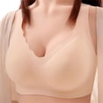 thumbnail image 5 of AKOEE Jelly Bras for Women Seamless No Underwire Push up Wireless Soft Padded Comfortable Underwear Wide Strap (40/90BC, Beige), 5 of 7