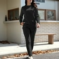 thumbnail image 5 of Wangmeiwg Thermal Underwear Top for Women - Autumn Winter Cozy Set with Round Neck Long Sleeves and Thick Bottoming Shirt and Slim Fit Elastic Waist Trousers Black S, 5 of 8