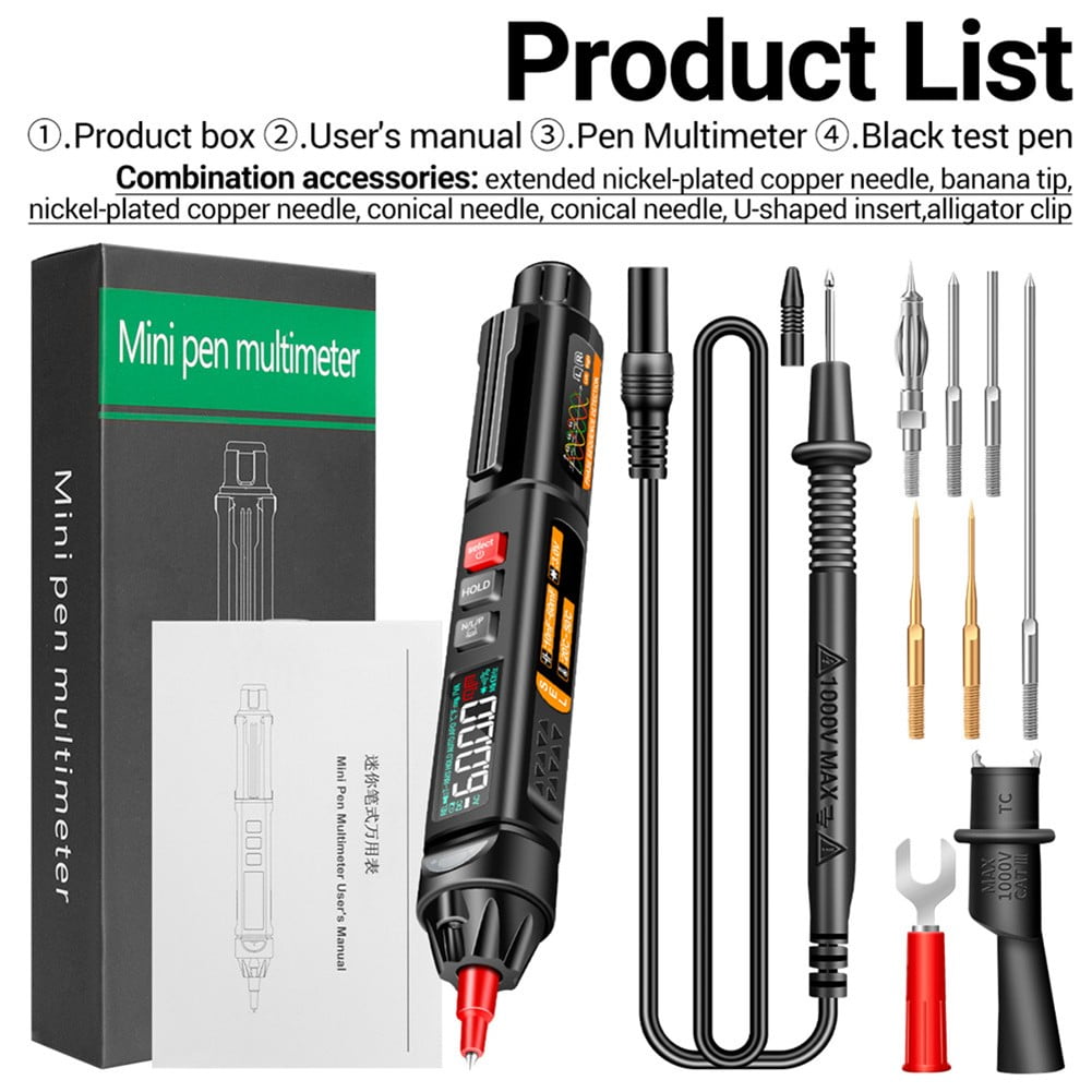 A3009 Mini Digital Multimeter Pen Smart Voice Broadcast Tester Meter Dc