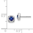 thumbnail image 2 of 14K White Gold Diamond & Sapphire Stud Earrings, 2 of 5