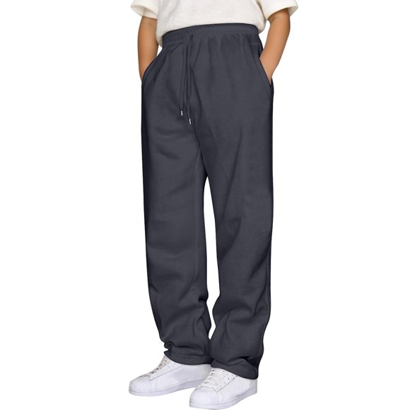 Boys Pants Comfortable Elastic Waistband Drawstring Loose Fit Jogger Pants With Fly 12 Month Boy Cute Outfits Boys Basketball Compression 4t 5t Sans Leggings Fireman for Gray 13-14 Years