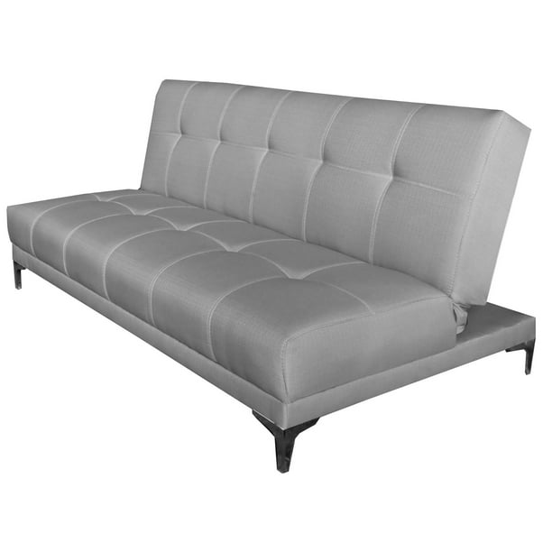 Sofa Cama El Bazar Store Karla color Gris Plata Futon 3 posiciones Matrimonial