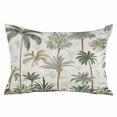 thumbnail image 2 of Tropical Green Palm Tree Throw Pillow Cover, Pillowcase Protectors with Zipper, Breathable Decorative Lumbar Pillow Case Cover, Summer Beach Botanical Pillow Shams for Couch Sofa 16x24Inch, 2 of 8