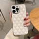 thumbnail image 1 of For iPhone 15 Pro Max Case Rhombus Stitching PU Leather + TPU Shockproof Phone Cover - Black, 1 of 5