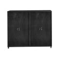 thumbnail image 4 of Mid Century Modern Fluted Sideboard Cabinet, Hollowed Out Buffet Storage with 2 Outlet Holes, Narrow Console Table for Living Room, Entryway, Kitchen, Dining Room,Black, 4 of 6