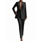thumbnail image 1 of Conjuntos de Dos Piezas para Mujer: Blazer Cruzado y Pantalón Recto de Trabajo, Trajes de Negocios Elegantes e Informales Negro L, 1 of 3