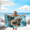 thumbnail image 2 of AZXY Beach Towel, Oversized Soft Thick Double Sided Velour Microfiber Capybara Quick-Dry Sand Free Large Beach Towels Beach Blanket for Pool Seaside Cruise Vacation Essentials, 29.5"x59", 2 of 7