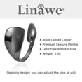 thumbnail image 2 of Linawe Black Gun Metal Chunky Rings for Women, Adjustable Hug Ring, Thumb Pinky Knuckle Finger Ring Jewelry, Big Spoon Open Rings, 2 of 7