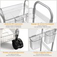 thumbnail image 3 of Carrito Organizador con Ruedas, Carrito Auxiliar de 4 Niveles, Organizadores de Acrilico Transparente con 4 Cestas Colgantes, Almacenamiento para Sala, Cocina, Oficina,Baño, 3 of 8