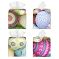 thumbnail image 2 of Tissue Colorful Easter Eggs Box Cover Holder, Square by Xecao - Leather Decorative Organizer for Tabletop, Bathroom, Car, Office, 2 of 8