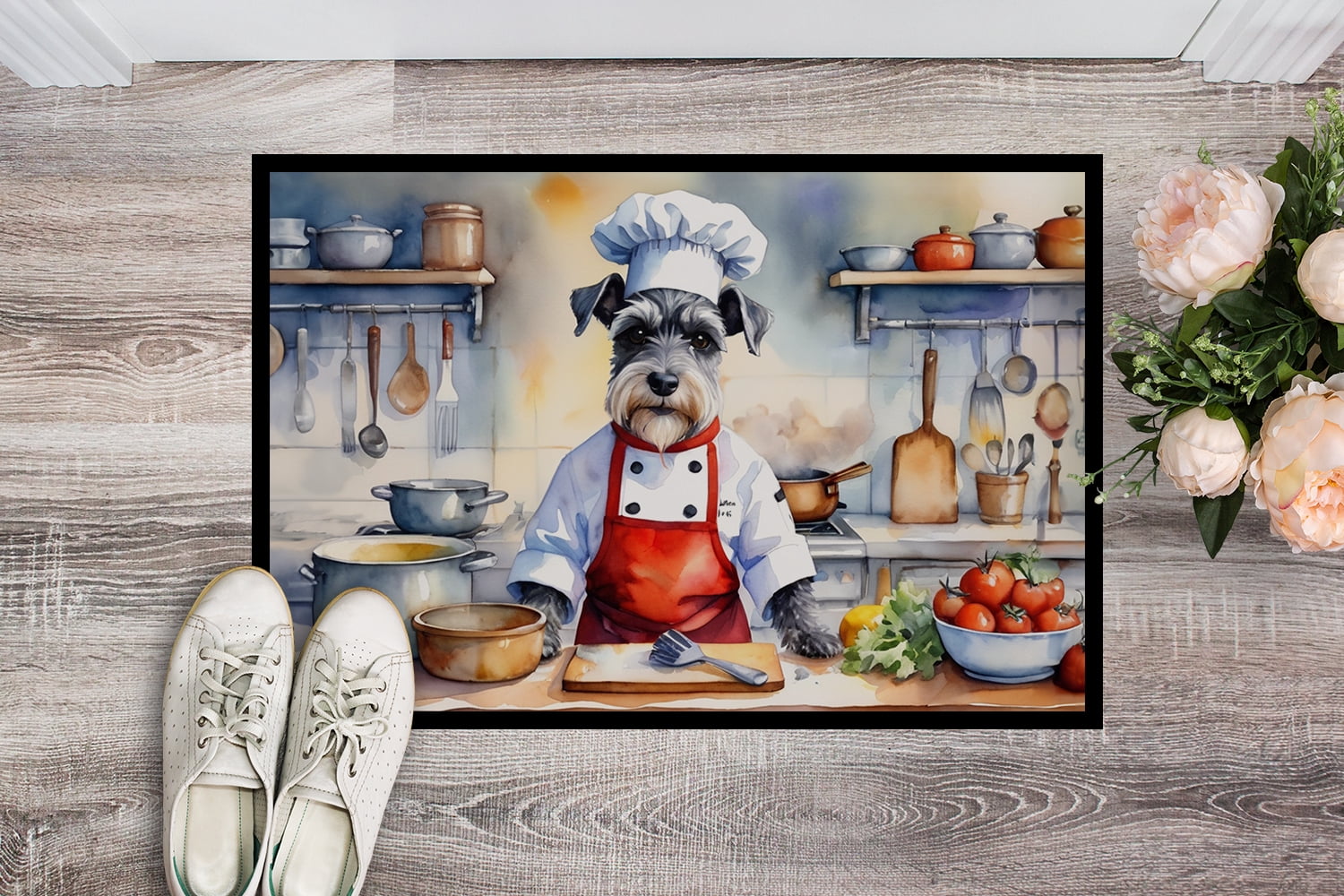 Schnauzer The Chef Doormat 36 in x 24 in