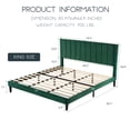 thumbnail image 7 of Einfach King Size Platform Bed Frame with Upholstered Velvet Vertical Headboard, Green, 7 of 7