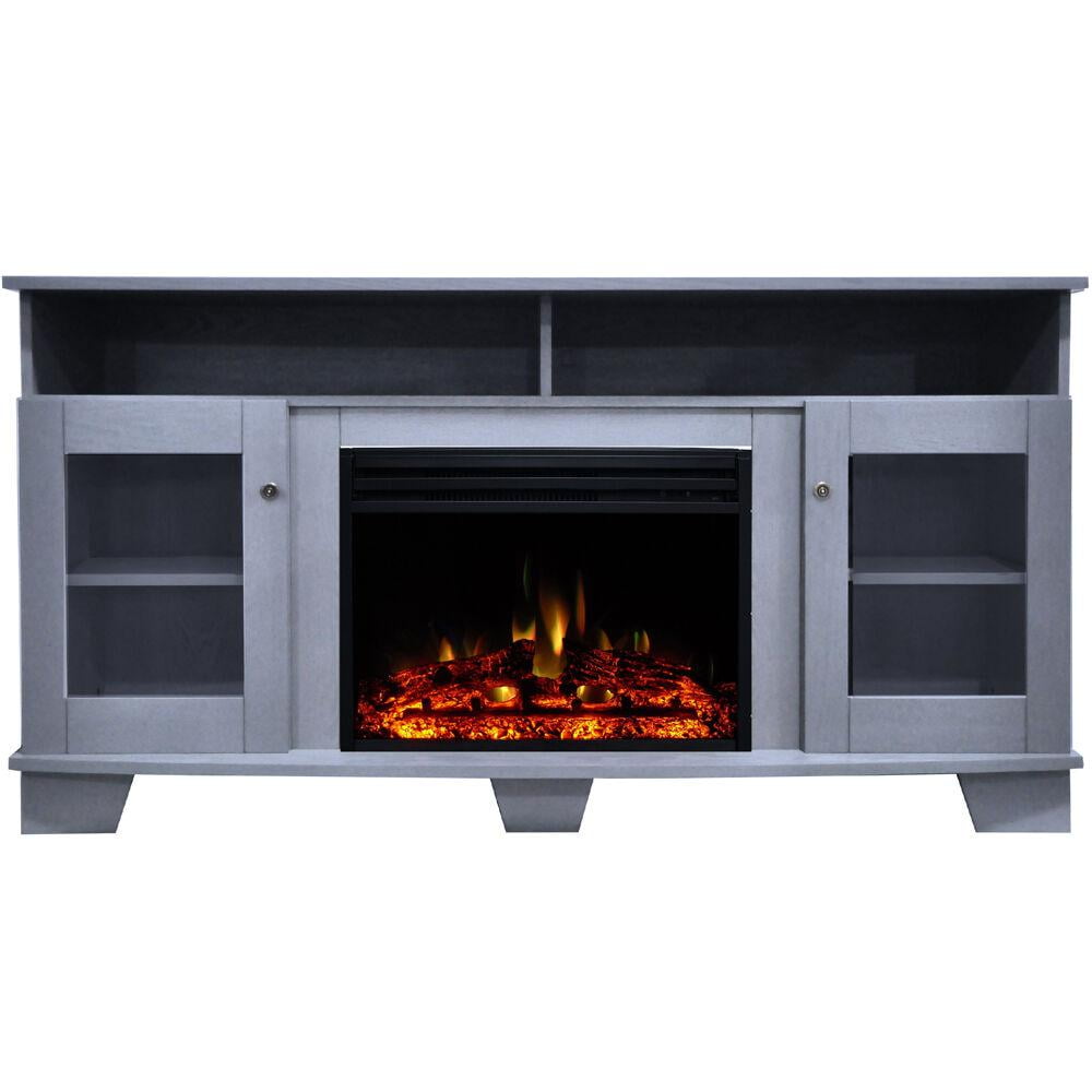 Cambridge Savona Electric Fireplace Heater with 59In. Slate Blue TV