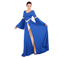 thumbnail image 6 of IBTOM CASTLE Women Metallic Color Block Liturgical Praise Dance Dress Bell Long Sleeve Lyrical Dancewear Gowns Worship Costume 2XL Royal Blue, 6 of 8