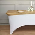 thumbnail image 5 of Efavormart 6ft Metallic Gold Spandex Stretch Fitted Banquet Table Top Cover, 5 of 11