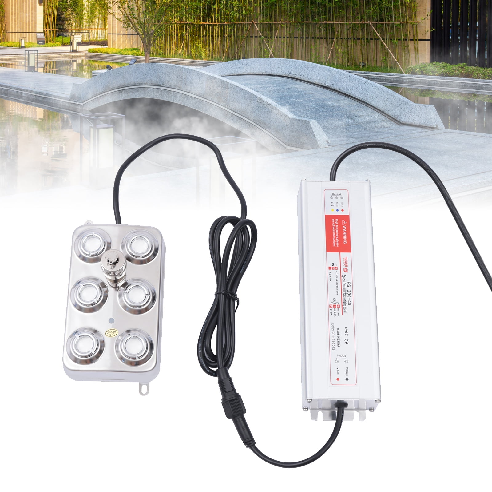 Miumaeov 6 Head Ultrasonic Mist Maker Fogger Water Fountain Pond Fog
