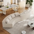 thumbnail image 4 of Corduroy Curved Sectional Sofa with 8 Pillows,Curved Symmetrical Modular Semi Circular Sofa Sectional for Bedroom, Living Room, Office for Leisure Or Nap, Reading Room, and Lobby(Four Modules)(Beige), 4 of 7