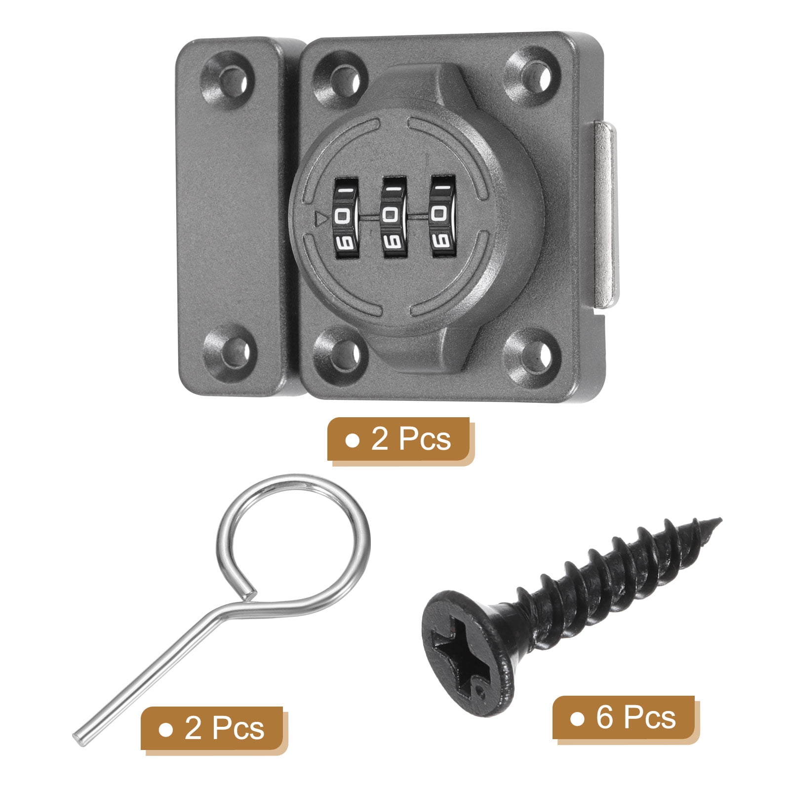 Combination Cabinet Latch,Mechanical Keyless Password Lock with Screw Grey 2 Pcs