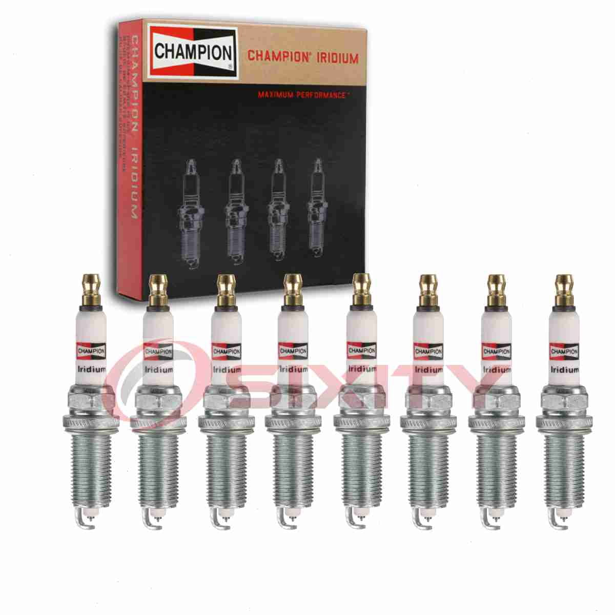 8 pc Champion 9055 Iridium Spark Plugs for FR8T1332 REC12WMPB5 SPLZFR5B13EG Ignition Wire Secondary Fits select: 2009-2018 TOYOTA RAV4, 2010-2017 TOYOTA CAMRY