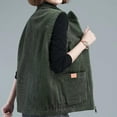 thumbnail image 5 of Pounoo Gift Corduroy Vest Jacket for Women Sleeveless Zipper Waistcoat with Pocket, 5 of 6