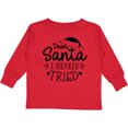 thumbnail image 3 of Inktastic Christmas, Dear Santa I Really Tried, Santa Hat, Typography Boys or Girls Long Sleeve Toddler T-Shirt, 3 of 5