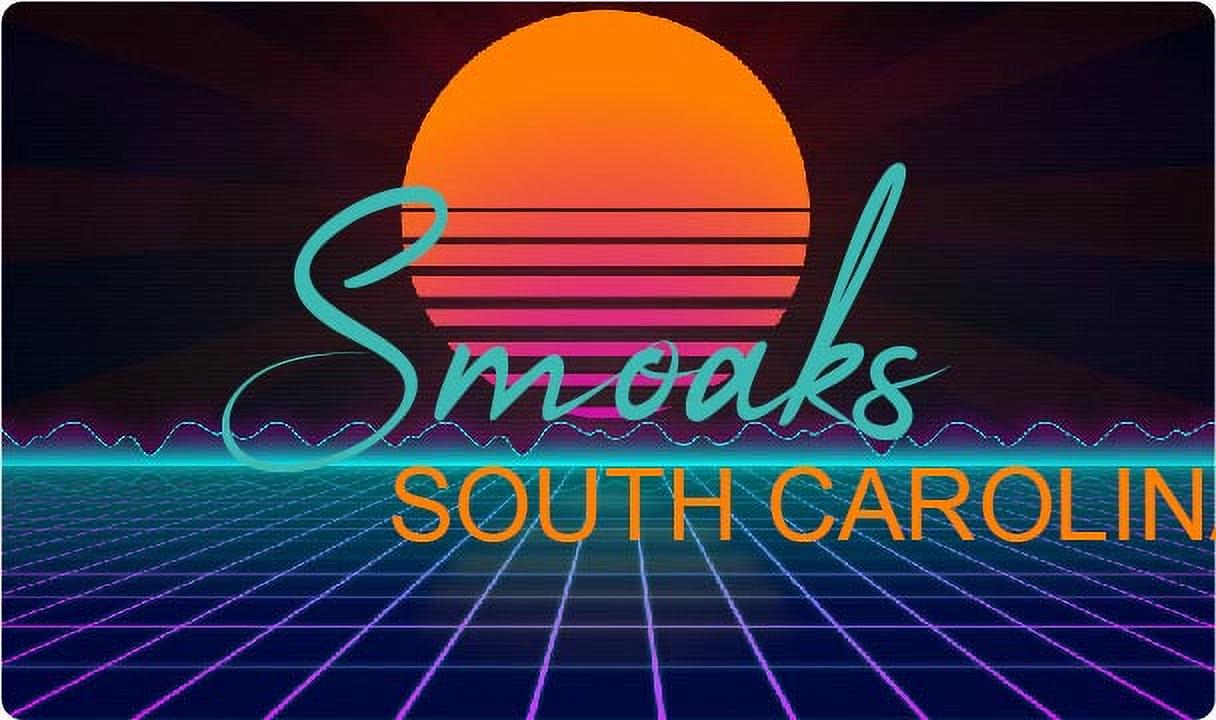 Smoaks South Carolina 2 X 1.25Inch Vinyl Decal Stiker Retro Neon