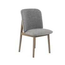 Modrest Mid-Century Modern Grey Fabric Wenge Dining Chair (Set of 2)