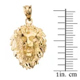 thumbnail image 2 of Solid Gold Diamond Cut Roaring Lion Head (10K Yellow Gold, Pendant), 2 of 2