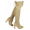 thumbnail image 6 of Wild Diva Lounge Amaya-01 Women's Over The Knee Tie Up High Block Heel Dress Boots, 6 of 10