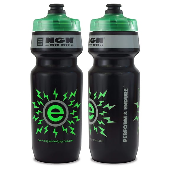 NGN Sport – High Performance Bike Water Bottles – 24 oz | Black  Green (2-Pack)
