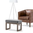 thumbnail image 2 of Pemberly Row 26" W Rectangle Footstool Ottoman Bench in Gray Linen Look Fabric, 2 of 7