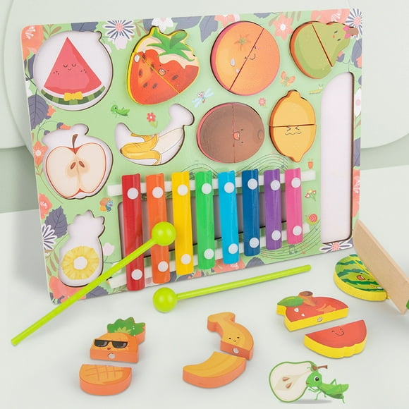 Magnetic fruit cutting music playing piano game children‘s wooden toys for boys and girls Enlightenment baby early education puzzle building blocks