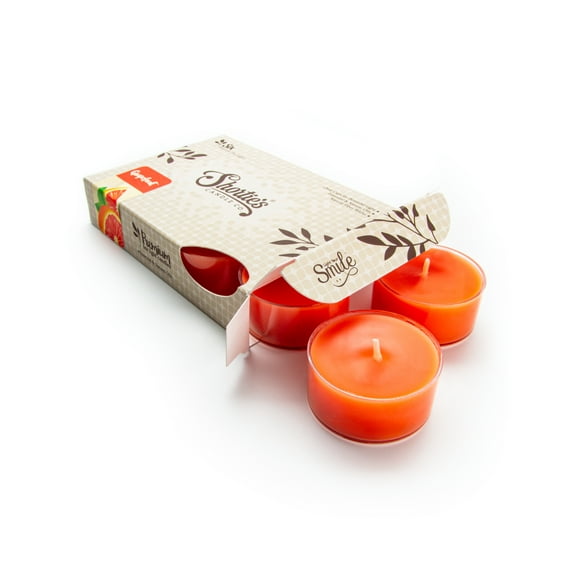 Grapefruit Tealight Candles - Highly Scented with Essential & Natural Oils - 6 Pink Premium Scented Tea Lights - Shortie's Candle Company