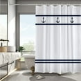 thumbnail image 2 of Rustic Nautical Shower Curtain,Lighthouse Sailing Beach Bathroom Shower Curtains,Navy Blue Coastal Bath Curtains Sets with 12 Hooks 72x72in,Waterproof Fabric, 2 of 6