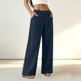 thumbnail image 3 of SAWOBUUN Women's Corduroy Wide Leg Pants High Waisted Straight Leg Casual Lounge Trousers with Pockets, 3 of 5
