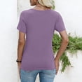 thumbnail image 3 of Dvprdro Womens Short Sleeve Crewneck T Shirts Solid Color Casual Basic Tees Summer Tops, 3 of 7