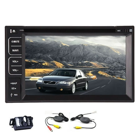 Wireless Backup Camera Included Double Din Car Stereo with Autoradio bluetooth FM AM Video Audio Receiver 6.2 inch Car DVD Player in Dash Vehicle Head Unit Automotive Radio