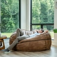 thumbnail image 7 of Big Joe Fuf 7Ft Giant Foam Bean Bag Chair, Oversized Couch with Removable Cover for Kids, Teens, Adults, Coffee Soft Vegan Leather, 7 Foot, 7 of 7
