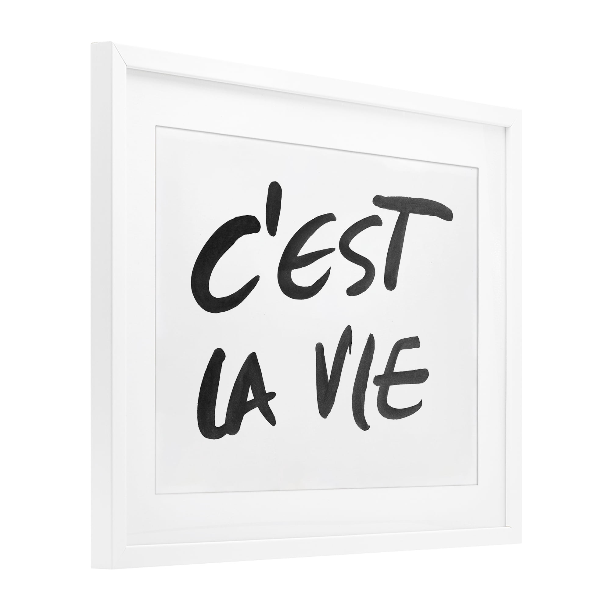 Stupell Industries C'est La Vie Minimal Text White Framed Print Under Glass, design by SD Graphics Studio