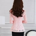 thumbnail image 5 of OKBOP Sleeveless Tops for Women,Casual Long Sleeve Lace Shirt Crocheted Elegant Lace Satin Blouses for Women Girls Halloween Shirt, 5 of 8