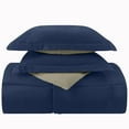 thumbnail image 2 of Clara Clark Luxury Soft Down Alternative Reversible Comforter Set, Twin, Navy/Sage, All Season, 2 Piece, 2 of 5