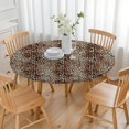 thumbnail image 3 of Brown and Black Leopard Print Round Fitted Tablecloth with Elastic Edge,Dining Table Cover Waterproof,Outdoor Round Tablecloth for Camping,Dining,Indoor and Outdoor, 3 of 7