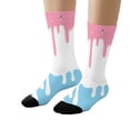 thumbnail image 4 of Kids Knee High Socks Solid Color Warm Design Stockings Comfortable Stretch Girls Hosiery Kids School Autumn Winter Daily Leg Wear, 4 of 4