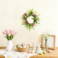 thumbnail image 4 of Bfogop 10 Inch Easter Egg Wreaths Decor for Front Door, Artificial Spring Floral Wreath with Easter Eggs, Leaves for Home Indoor Outdoor Entryway Wall Holiday Party Decor, 4 of 6