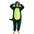 thumbnail image 4 of Ruyang Kids Plush Hooded Jumpsuit Dinosaur Button Down Long Sleeve Jumpsuits with 3D Spiked Tail Animal Theme Party Clothes for Boys Girls, 4 of 9