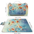 thumbnail image 2 of WYYP Flowers Blue Background Bubbles of Light Square Outdoor Picnic Mat Foldable for Camping, Park, Beach, Grass, Outdoor - Portable and Waterproof Beach Blanket for Travel, Hiking 58.3x58.3in, 2 of 6