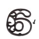 thumbnail image 4 of Número de hierro forjado de metal 0-9, números de puerta, números de placas de dirección para y buzón número 6 BLESIY Placa de la placa de la puerta, 4 of 7