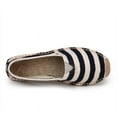 thumbnail image 4 of NOKIO Women's Slip on Shoes Canvas Sneakers Loafers Non Slip Shoes Low Top Casual Shoes Ladies Fashion And Leisure Vintage Two Tone Stripe Hand Stitching Espadrilles Canvas Shoes, 4 of 7