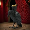 thumbnail image 5 of BinKFF Halloween Decorations Indoor, 6.1inchs Gothic Home Decor, Halloween Candle Holder, Fake Crow Light Holder, Raven Lamp Tealight Candle Holder Black Resin Statue, 5 of 9